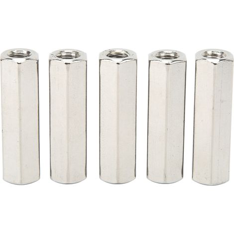5Pcs Écrou d’accouplement M10 inox, argent, 6 pans (1/5)