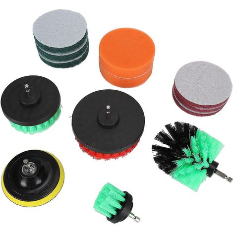Kit de brosses de nettoyage électrique, brosses en nylon pour perceuse, éponges à récurer