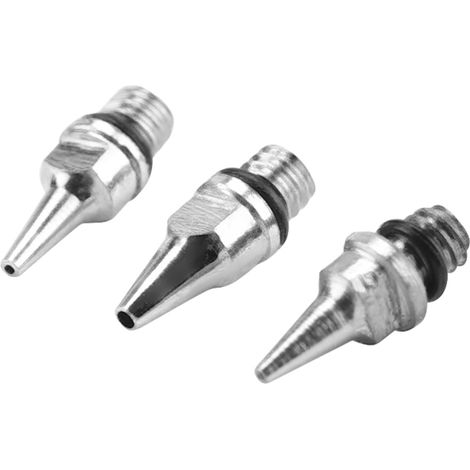 Airbrush-Ersatzzubehör: 3 Edelstahldüsen und -nadeln (0,2 mm, 0,3 mm, 0,5 mm) mit Aufbewahrungskoffer – Profi-Set für Künstler und Hobbyisten (1/5)