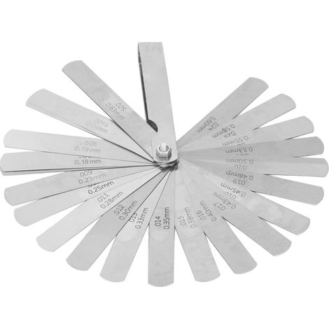 Jauge d'épaisseur 26 lames 0.04‑0.63mm en acier inoxydable pour mesure de jeu (1/5)