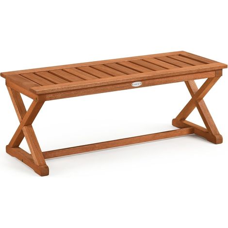 COSTWAY Banc Exterieur Jardin en Bois 110 cm, Structure en Forme X,1 (1/5)