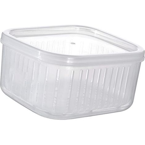 Fruit Storage Container, Garlic and Ginger Box, Kitchen Organization Container with Removable Lid and Drain Hole, Ideal for Vegetables (1/5)