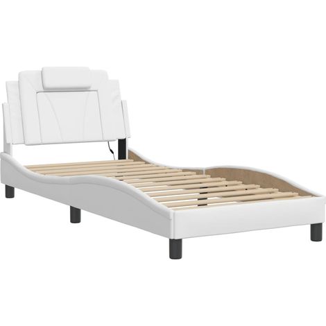 Estructura de cama Viana con LED sin colchón blanco 90x190 cm vidaXL (1/5)