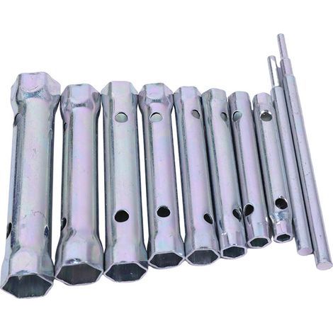 Lot de 10 Clé à Bougie 6 à 22 mm, Clés à Tubes, Clés Tubulaires Cle a Pipe pour Visser la Bougie, Démontage/Montage de Robinetterie et Mitigeurs (1/4)