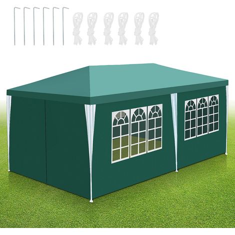 TolleTour 3 x 6m Pavillon Wasserdicht Gartenzelt, Pavillons & Partyzelte Festzelt mit 5 Seiten für für Camping / Garten / Hochzeit / Strand, grün (1/5)