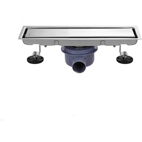 Caniveau Douche Italienne 60 cm, Siphon 360°, Siphon de Sol Anti-Odeur, Invisible, utilisable en Positif ou négatif, Double Filtration, carrelage Possible, argenté (30cm) (1/5)