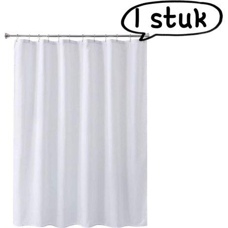 Rideau de douche en polyester imperméable résistant à la moisissure et conçu pour une utilisation durable dimensions 120 x 200 cm couleur blanche 1 pièce (1/5)
