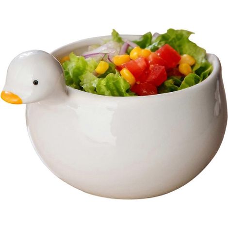 Bol batteur à œufs en céramique en forme de canard - Un ustensile de cuisine conçu pour remuer et recueillir les œufs coulants (1/5)