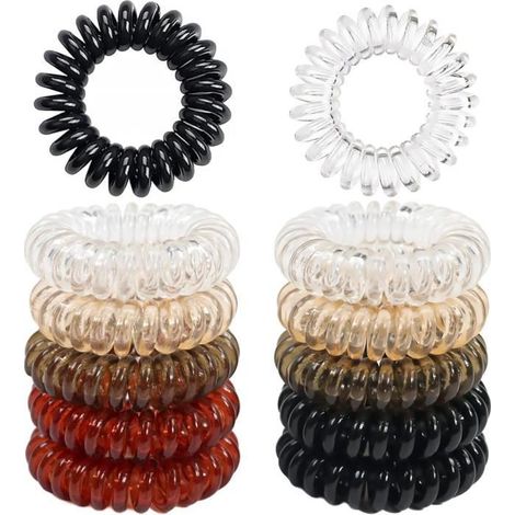 Élastiques à Cheveux Spirale - Non Marquants - 12 Pièces - 5 Couleurs - Enfant Fille - TPU Durable (1/4)