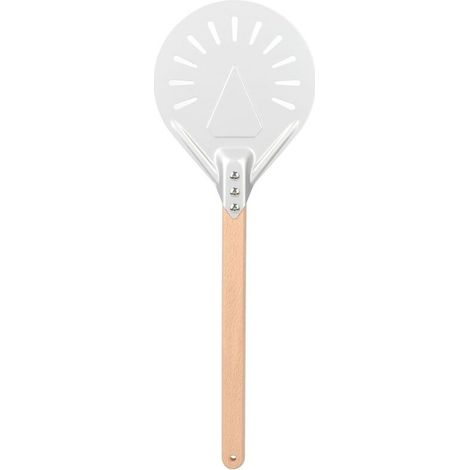 Spatule à pizza perforée en acier inoxydable, fonction four, facile à nettoyer, idéale pour pâtisserie maison, service de gâteaux et tartes (1/5)