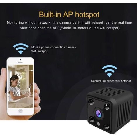 Mini Caméra WiFi miniature espion de surveillance vision nocturne caméra de mouvement vidéo en boucle à 360 degrés (1/4)