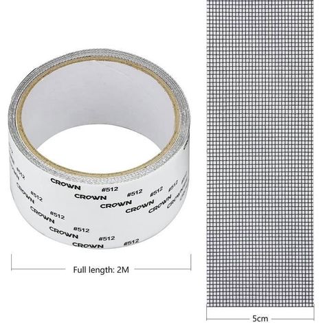 2M x 5CM Kit Reparation Moustiquaire Ruban Adhesif Reparation Scotch Moustiquaire Patch Ruban de Réparation Adhésif en Fibre de (1/4)