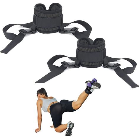 Sangle De Cheville Pour Musculation - Accessoire Réglable Pour Jambes Et Fessiers - Compatible Haltères Jusqu'à 22 Kg - Lot De 2 (1/5)