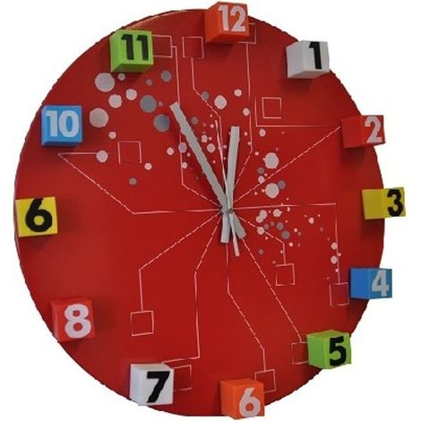 Dekorative Wanduhr verschiedene Farben - Rot