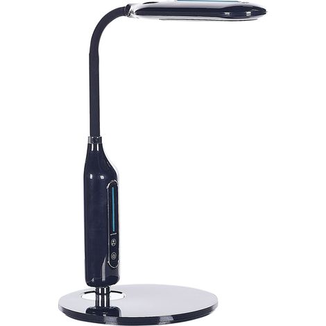 Lampada da ufficio LED nera materiale sintetico braccio regolabile 38 cm Cygnus