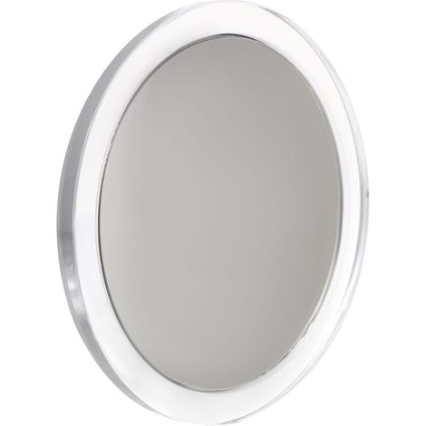 Miroir Grossissant X20 à Ventouse, Verre et Plastique Blanc pour Maquillage (1/5)