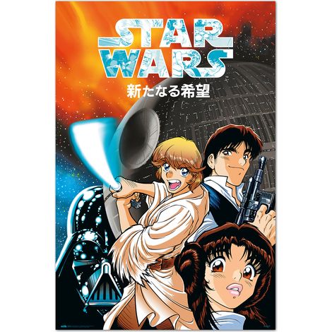 Grupo Erik Poster Star Wars manga a new hope - Poster manga Star Wars - Laminas decorativas 61x91,5cm a todo color  Posters para pared ideal decoración habitación Star Wars regalos