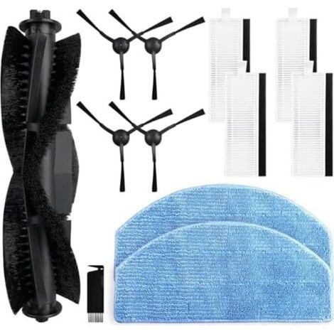 Remplacement compatible avec robot aspirateur Honiture G20 / G20 Pro, 4 brosses latérales, 4 filtres Hepa, 1 brosse rotative, 2 lingettes serpillière accessoires de rechange-Non inclus (1/5)