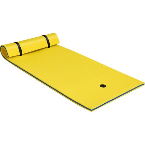 Tapis flottant 3 couches en mousse XPE, résistant à la déchirure, avec oreiller, pour piscine lac plage (1/5)