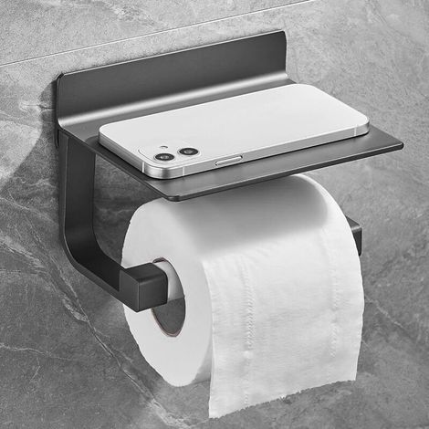 Toilettenpapierhalter, Toilettenpapierspender, Wand-Toilettenpapierhalter, Toilettenpapierständer. Graues Metall