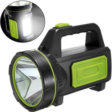 Lampe torche rechargeable TEMPSA - Lampe torche étanche 10 W avec éclairage latéral, batterie 6000 mA (1/4)