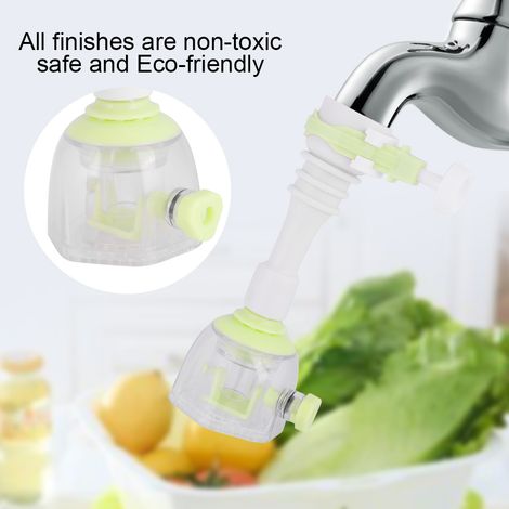 Rallonge robinet flexible extensible économiseur d'eau anti-éclaboussures valve cuisine vert 13 cm (1/5)