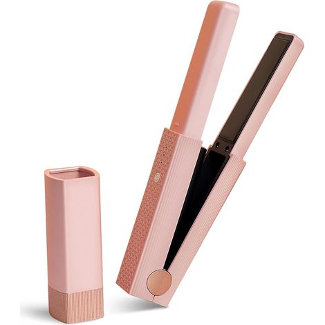 Fer styler 2-en-1 - Sans fil, 3 modes, 160°-200°C, Chauffage rapide, Outil de coiffure pour filles et femmes, Rose (1/5)