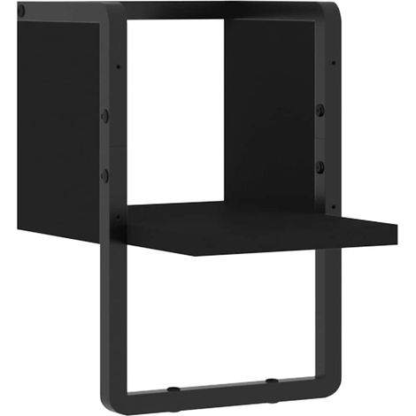 Étagère murale Étagère flottante avec barre noir 20x25x30 cm (1/5)