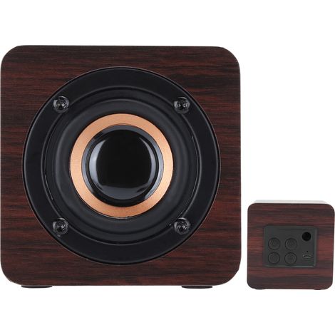 Enceinte Bluetooth Portable en Noyer avec Son Puissant et Design Bois