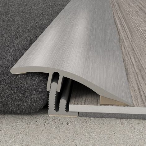 Übergangsprofil 38x10,23x930 mm Aluminiumprofil 2 in 1 Übergangsleiste Ausgleichsprofil Silber (1/4)