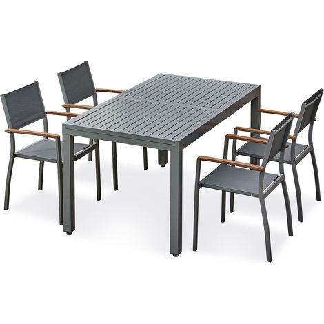 ORSINO - 4-Sitzer-Garten-Essgruppe - Anthrazitgrau - REMARQUABLE