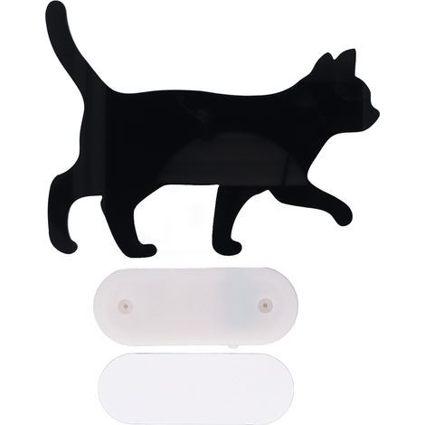 Voice-activated cat night light, black silhouette lamp, wall decoration, battery operated, for home, living room, hallway, kitchen, bedroom, warm (1/5)