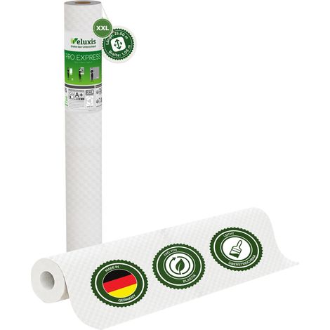 Vliestapete Vliestapete weiß – Renoviervlies Mikro-Körnerstruktur, 10,05 m x 0,53 m, rissüberbrückend, blickdicht, überstreichbar, Made in Germany – Veluxis