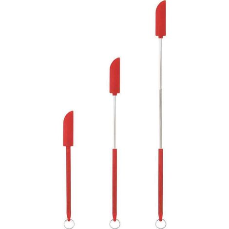 Spatule En Silicone - Rétractable Mini - Résistante À La Chaleur - Poignée Réglable - Pour Bocaux Bouteilles Et Cosmétiques - 1 Pièce (1/5)