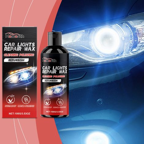 Reparaturpaste für Autoscheinwerfer, Scheinwerferpflege, Staubentfernung, Aufhellung, Reinigung, Entfernung von Vergilbung, Polieren und Aufbereitung – 100 g -- DE (1/5)
