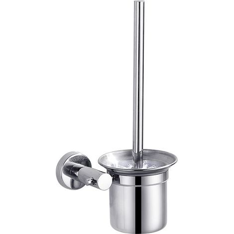 WC Brosse Toilette, Balayette WC Brosse de Toilette et Support, Kit de Brosse de Nettoyage de Salle de Bain, Brosse pour Toilette en INOX (Mural Monté),32cm (1/4)