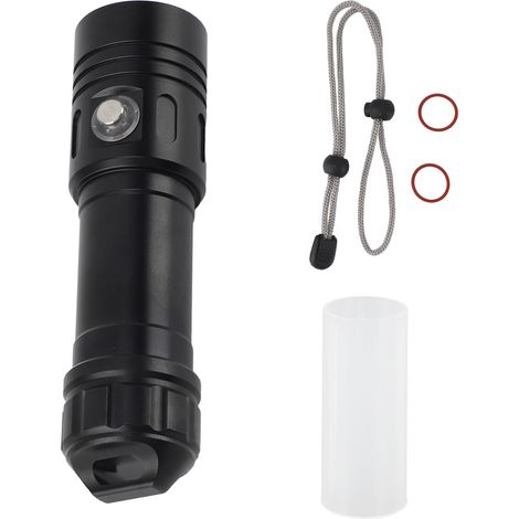 Ortviai Lampe de plongée sous-marine 1000 lm, étanche IPX8 jusqu’à 100 m, en aluminium, pour plongée bouteille et spéléologie sous-marine (1/5)