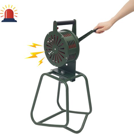 Sirène Manuelle 125 DB Alarme manivelle d'aluminium Alarme Sirène d'alarme de sécurité d'urgence Sirène de Raid aérien pour Sécurité d'urgence Incendie (1/5)