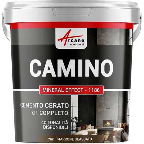 Kit microcemento camino - 2 m² (in 2 strati) Marrone Glassato - ARCANE INDUSTRIES