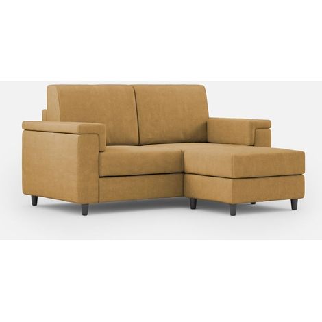 Sofá 2 plazas salón moderno con pouf de tela Marrak 120P - Camel (1/5)