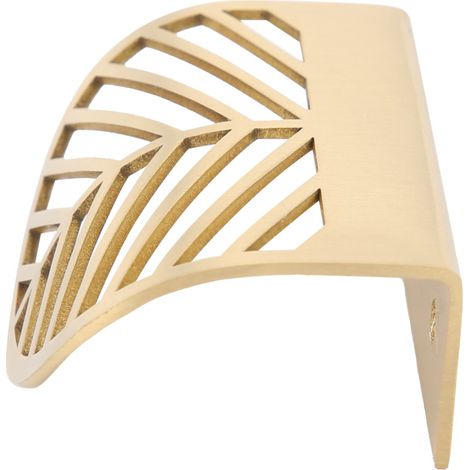 Tirador hueco de latón con forma de hoja, pequeño pomo para puertas, cajones, librerías y armarios. (1/5)