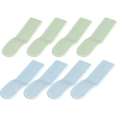 Lot de 8 poignées pratiques pour abaisse-abattant de toilette, idéales pour la salle de bain (vert + bleu) (1/4)