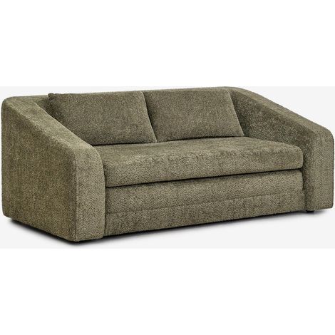 Sklum – Canapé-lit 2 places convertible en tissu bouclé – Structure en bois massif – Rembourrage en mousse haute densité – Dimensions 71x178x98cm (1/4)