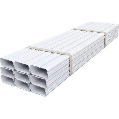 Lot de 10 tuyaux de descente rectangulaires aluminium blanc – évacuation eaux pluviales – usage professionnel – fabrication française (1/4)