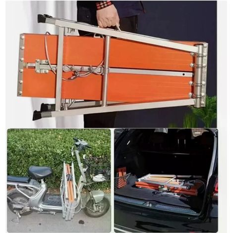 Plateforme d'échafaudage repliable en aluminium 5 niveaux ajustables 70-120 cm supporte 250 kg antidérapante sans montage (1/5)