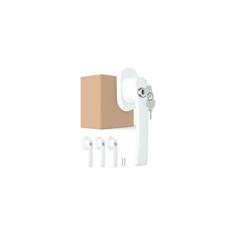 Poignée de fenêtre verrouillable avec clé – Lot de 4 pour fenêtres oscillo-battantes – Installation facile – Sécurité enfant renforcée (1/5)