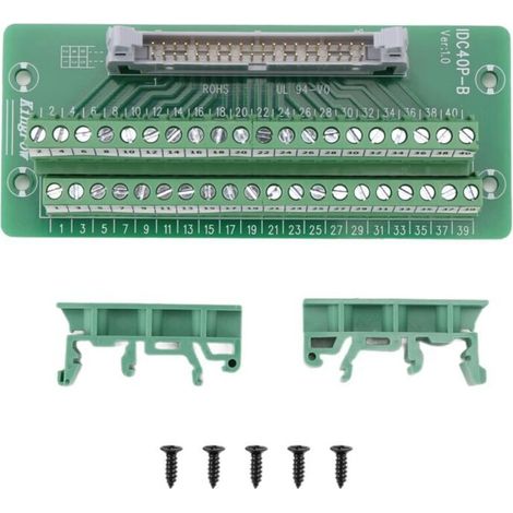 Conector IDC40P de 40 pines con soporte, para PLC, montaje en riel DIN.