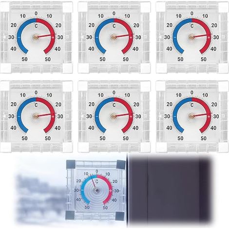 6 Pièces Thermometre Interieur Étanche Auto Adhésif (1/5)