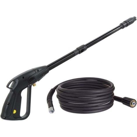 Pistolet nettoyeur haute pression M14x1.5 – Buse réglable – Pression max 160 bars – Longueur tuyau 5m – Compatible nettoyeurs M14 (1/5)