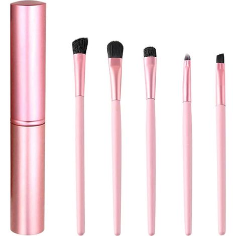 Lot de 5 pinceaux professionnels pour fard et paupières, fard à paupières, eye-liner (rose)